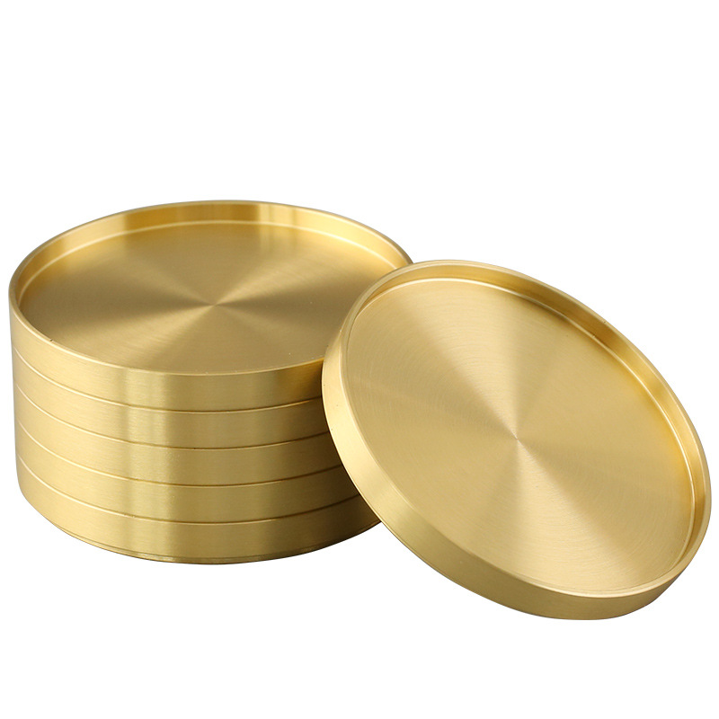 Brass Tea Cup Pad Tea Holder Household Kung Fu Tea Set Tea Ceremony Parts Heat Insulation Pad Zen Chinese Style Mat Wholesale