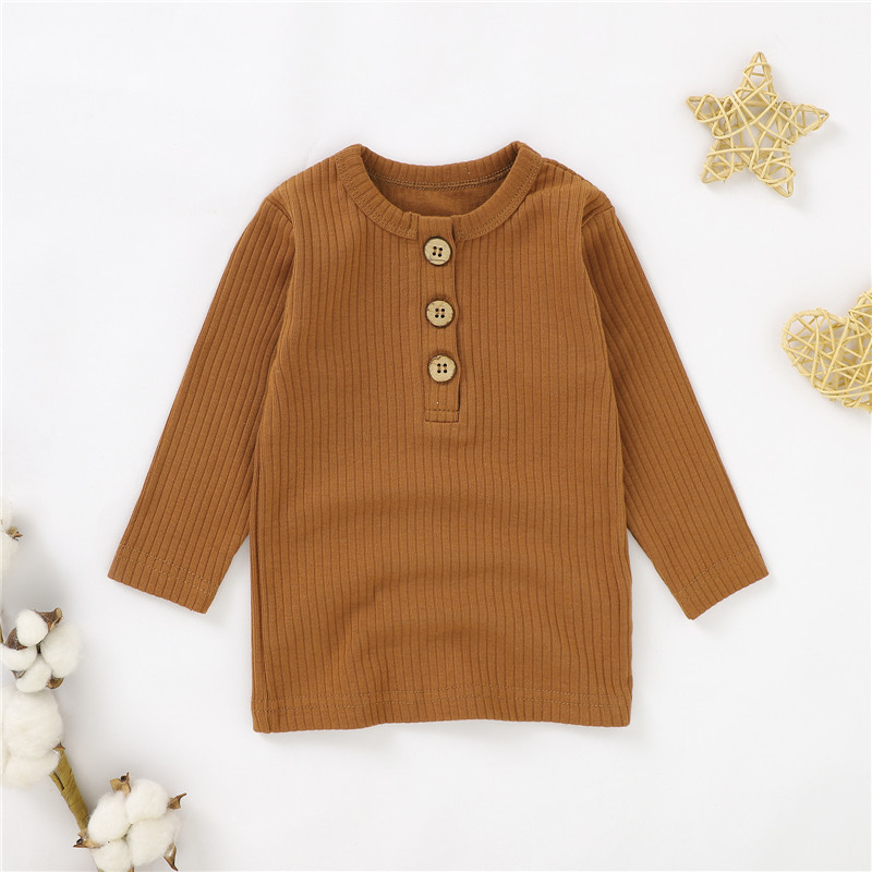 Foreign Trade Children's Autumn Clothes Baby's Home Clothes Top Children's Pullover Pit-strip Knitted Shirt Long-sleeved Ins Children's Top
