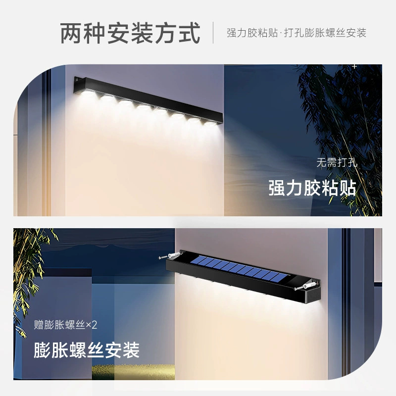 New solar outdoor garden lamp white warm light home wall lamp shop sign lighting atmosphere wall washing lamp belt wholesale