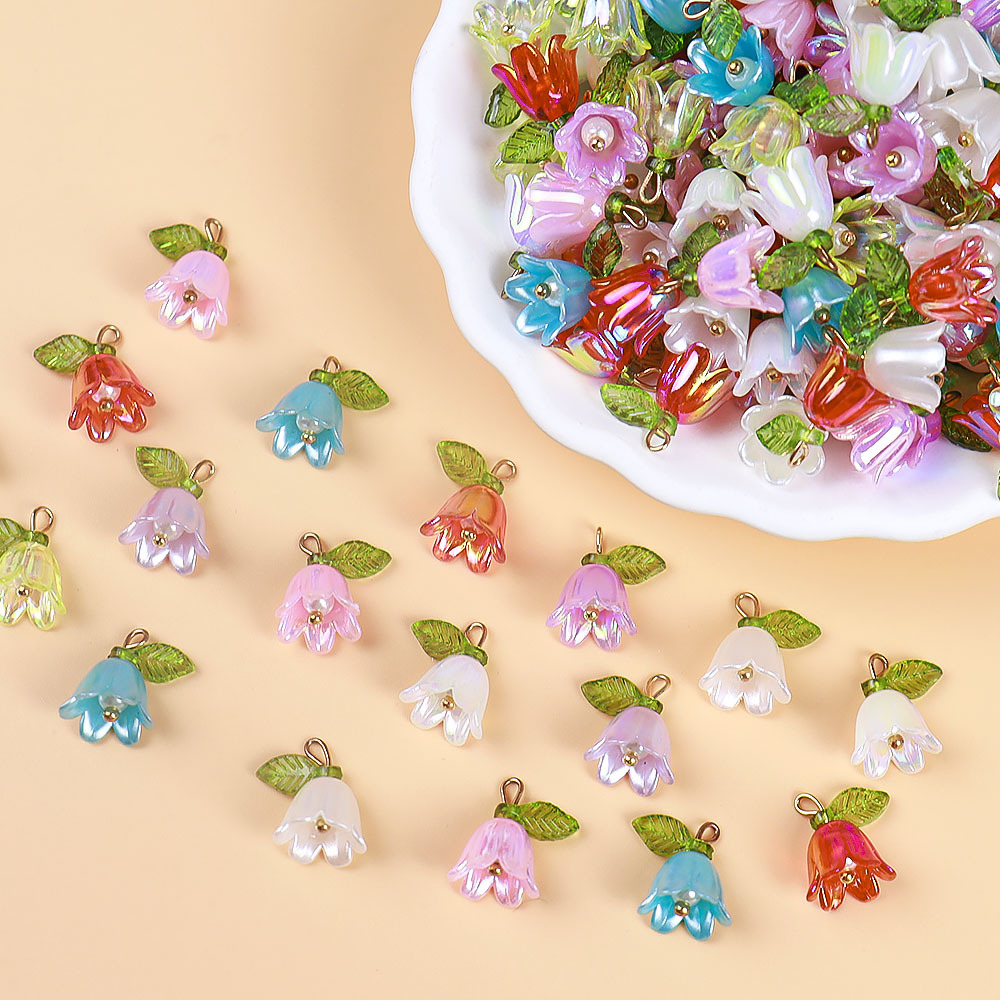 DIY Jewelry Multicolor Pearl Color Stereo Blossoms Bracelet Keychain Necklace Earrings Accessories