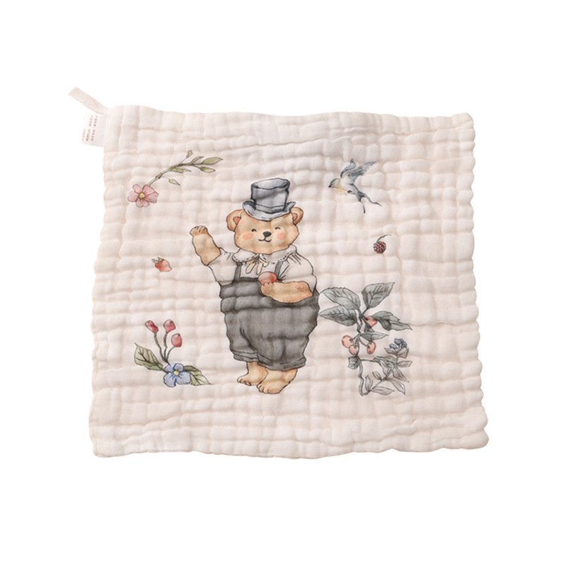 Antibacterial cotton six-layer gauze baby square towel class a children's series small towel newborn baby saliva towel