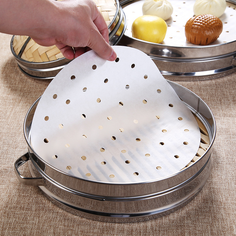 Non-stick round steamer paper pad steamed bun paper pad steamer cloth bottom paper steamer paper steamed bun oil paper disposable