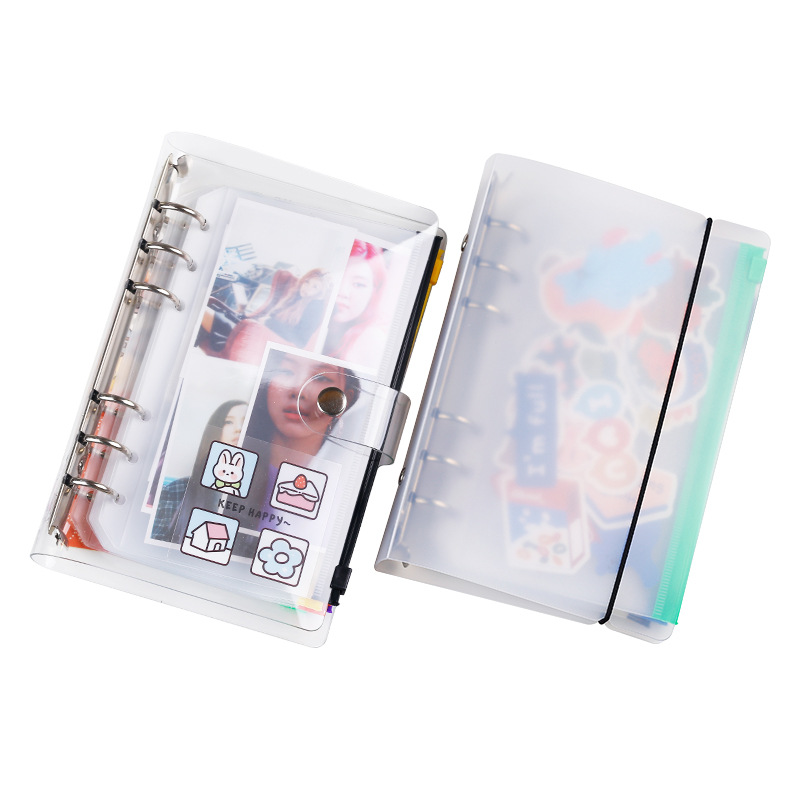A5/A6 frosted PVC colorful zipper bag PVC traveler notebook storage bag loose-leaf book replacement inner core