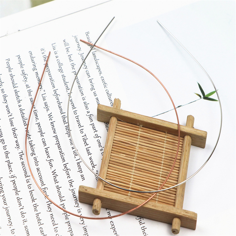 1.2mm Wire Hair Hoop Hair Accessories Material Beaded Material Red Copper Hair Hoop Handmade DIY Accessories Kidsren's Jewelry