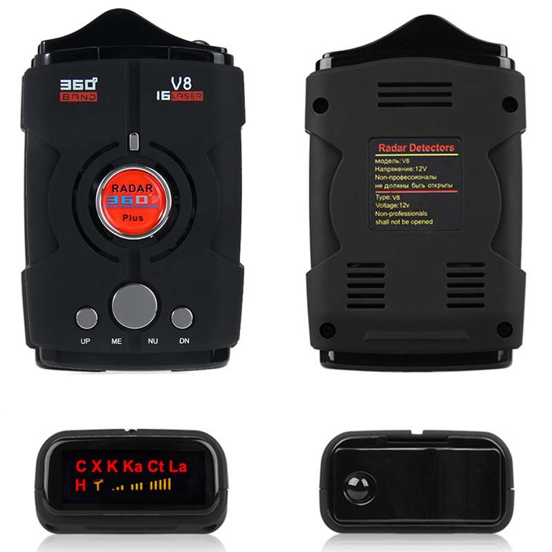 Радарный детектор V8 иностранной торговли, мобильный предупреждающий прибор, универсальный лазерный радар на английском, русском и китайском