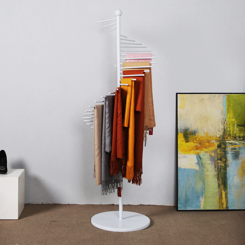 New Iron Gold Scarf Rack Floor-Standing Display Rack Clothing Store Hanging Scarf Display Shelf Trouser Rack Bath Towel Rack