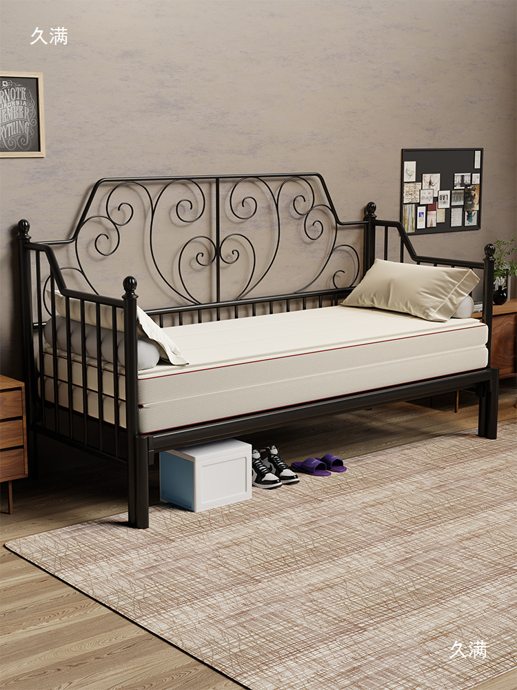 New Adjustable Wrought Iron Sofa Bed, Daybed, Iron Bed, 1.8m Double Bed, Telescopic, Push-Pull Bed