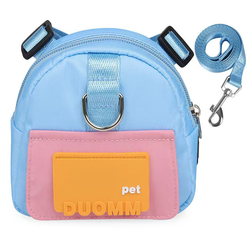 New pet self-backpack cartoon dog schoolbag outdoor travel dog small schoolbag pet supplies manufacturers wholesale