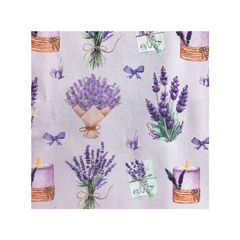 Polyester-Cotton 10 Count Digital Printing Manufacturer Supplies Lavender Printed Recycled Cotton 681216 Canvas Wholesale Home Textiles