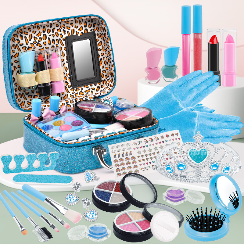 Cross-border children's cosmetics toy ice princess makeup comb play house girl makeup handbag suit wholesale