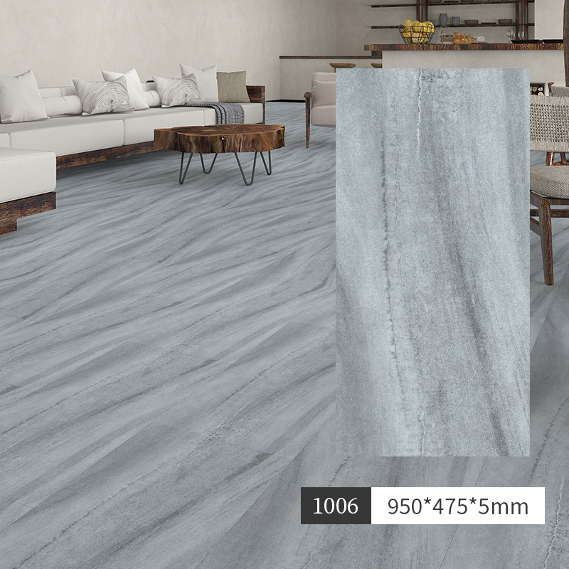 Spc Stone Plastic Lock Wood Floor Pure Color Cream Wabi-Sabi Style Household Micro-Cement Pvc Stone Crystal Snap-On Floor