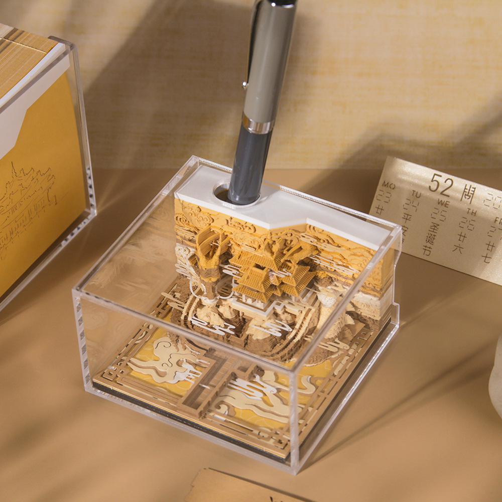2026 Scenic Spot Cultural and Creative Gift 3D Pop-Up Tear-Off Paper Sculpture Notepad with Weekly Calendar from the Forbidden City