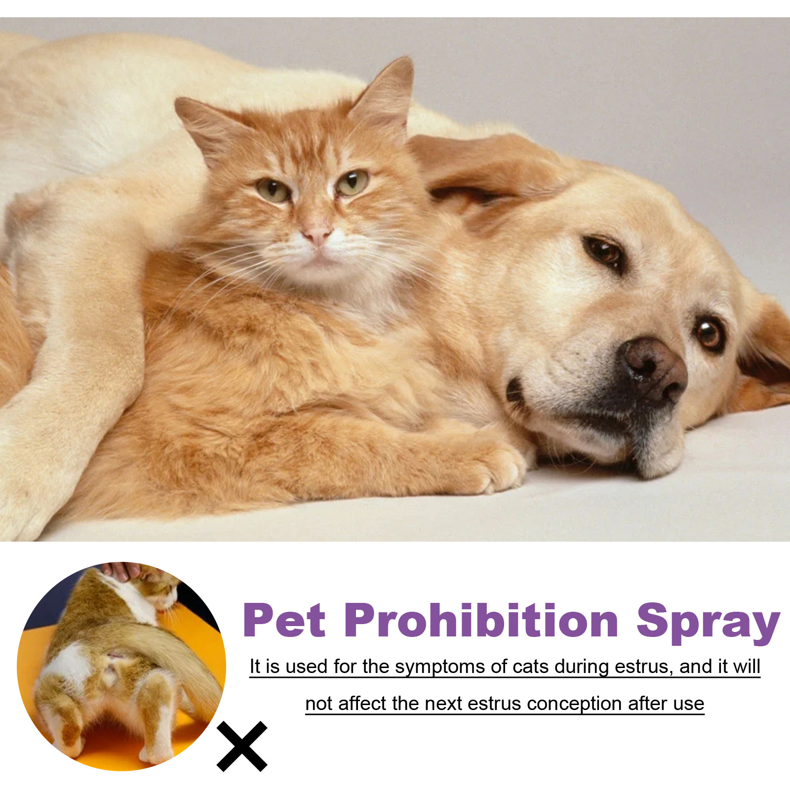 Yegbong Pet Anti-Estrus Liquid Special for Cats and Dogs to Improve Estrus Anxiety and Emotional Suppression Desire Conditioning Spray
