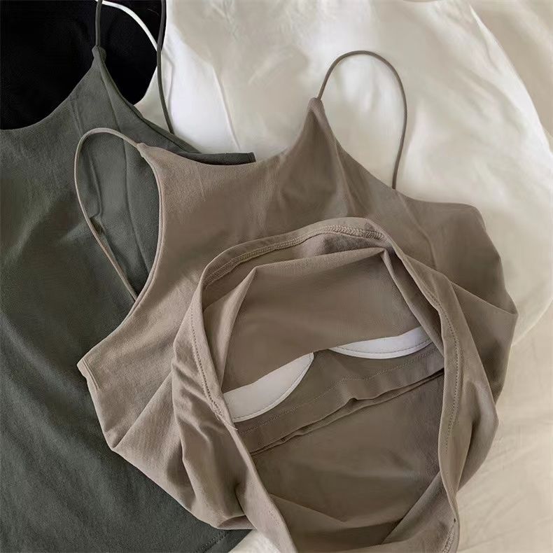 French chic camisole women's chest pad base outer wear one-piece beauty back underwear design sense hot girl wrapped chest