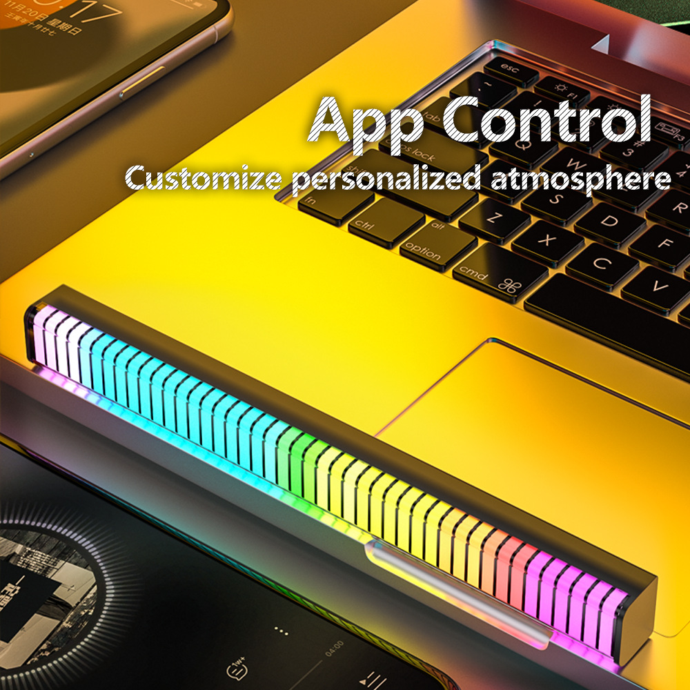 Upgrade Pro smart RGB voice control pickup rhythm light APP control colorful music atmosphere light car desktop LED