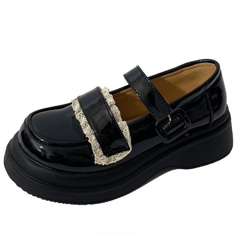 Round-Toe White High-Quality Thick-Soled Small Leather Shoes for Women 2025 New Summer Retro French Mary Jane Shoes