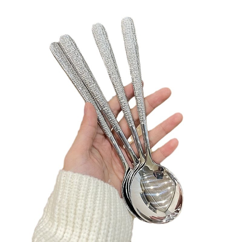 New high color value hammer pattern 18/10 stainless steel western food spoon main meal spoon spoon spoon spoon spoon spoon spoon