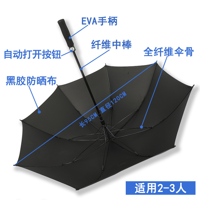 Umbrella custom wholesale large men's business golf umbrella straight rod automatic long handle umbrella logo gift advertising umbrella