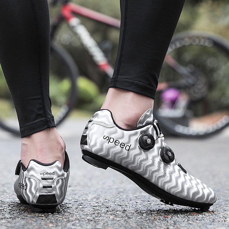 Cross-border Hot Sale Men's Cycling Shoes Road Lock Bicycle Shoes Wear-resistant Breathable Rubber Lock Free Cycling sneaker