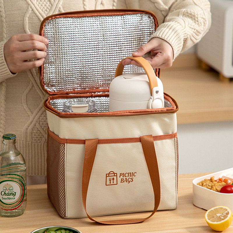 Outdoor Lunch Box Insulation Bag Bento Handbag Thickened Aluminum Foil picnic Bag Waterproof Oil-proof Ice Bag Takeaway Waterproof Bag