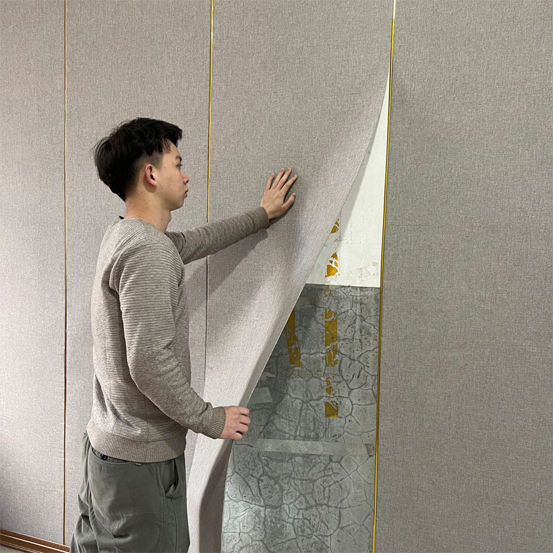 Льняная самоклеящаяся стеновая ткань антиударные обои для спальни декор стен мягкий пакетный стикер водонепроницаемые обои утолщенные