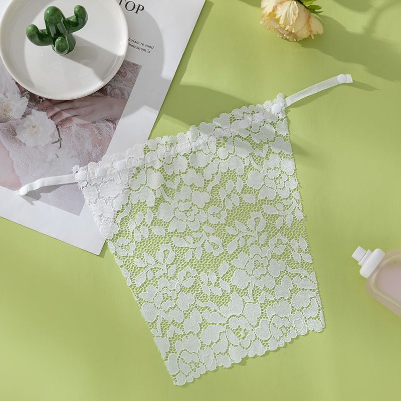 One-piece anti-exposure tube top artifact chest block lace women's seamless exquisite short sexy strapless invisible bra