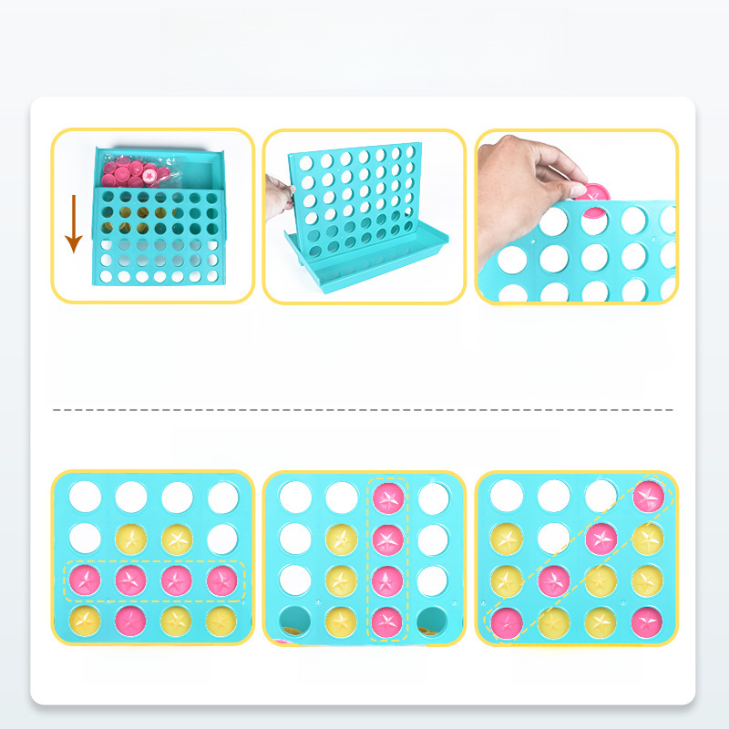 3-6 Years Old Stereo Quad Chess Double Toy Chess Bingo Board Game Four Chess Children's Educational Toy Chess