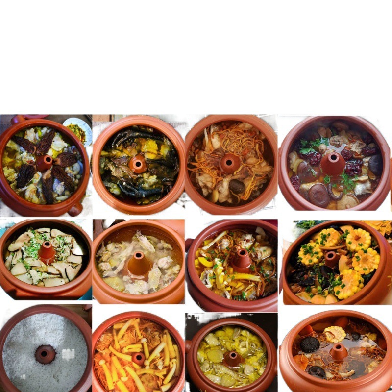 Yunnan Steam Pot Chicken Steam Pot Household Purple Ceramic Thickened Commercial Small Steam Pot Restaurant Casserole Steam Pot Bottom Pot Steaming Tray