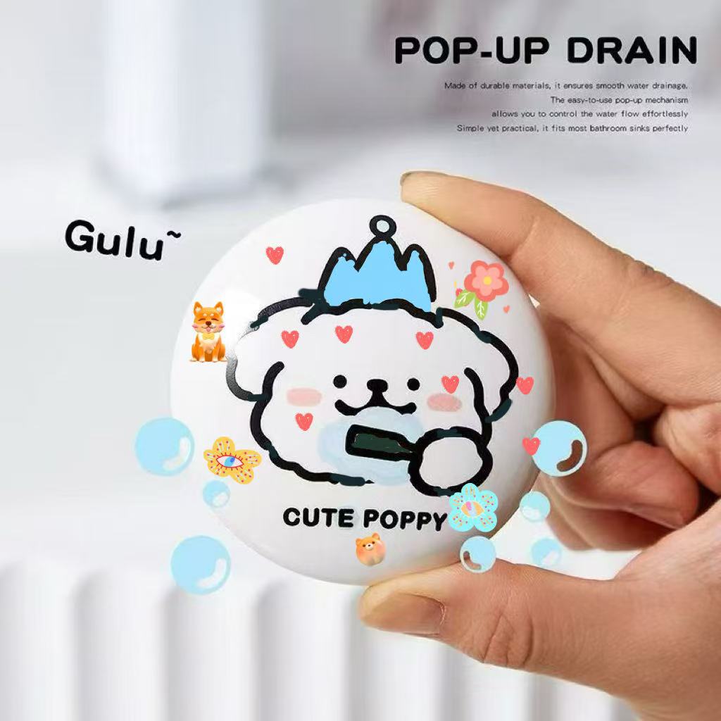 Universal Household Wash Basin Press-type Ceramic Bounce Core Water Plug Basin Bounce Core Drain Tube Odor-proof