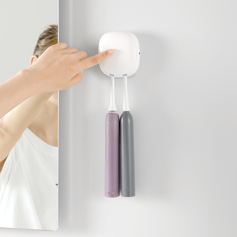 Настенный стерилизатор зубных щеток без сверления, UVC дезинфекция