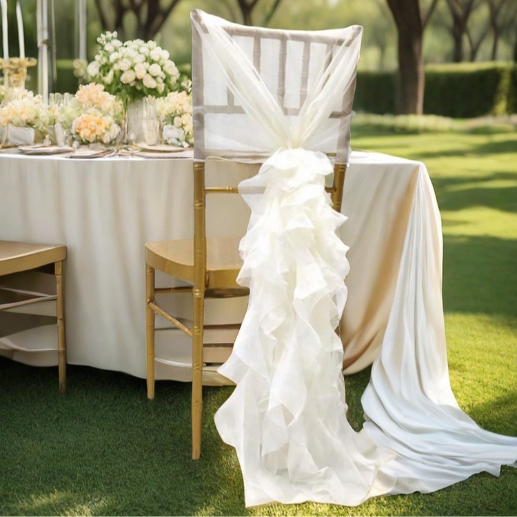 Чифоновая пряжа для свадебного декора, украшение спинки стула из ивы, цветочное оформление для свадеб в отеле, оптовая продажа