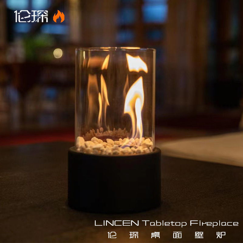 Настольный спиртовой камин, внутренний, из нержавеющей стали, маленькая портативная обогревательная печь, круглый стеклянный креативный светильник