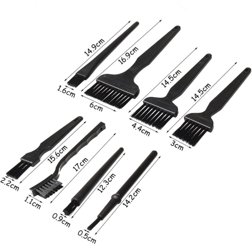 8-piece black anti-static brush brush cleaning brush mobile phone computer motherboard brush dust keyboard cleaning brush