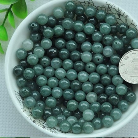 Jade A goods oil green loose beads ice jade beads round beads DIY accessories bracelet necklace beads accessories 4mm-13mm
