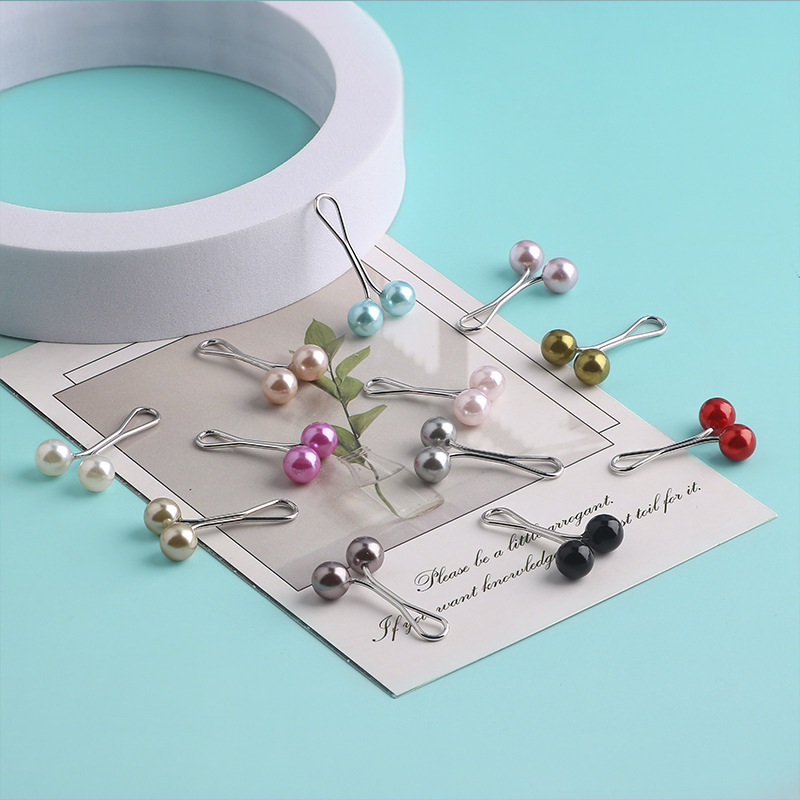 2025 Cross-Border Hot-Selling Simple Multi-Color Pearl Clip Fashion Jewelry Small Pin U-Shaped Fine Needle Women's Headscarf Clip Accessories
