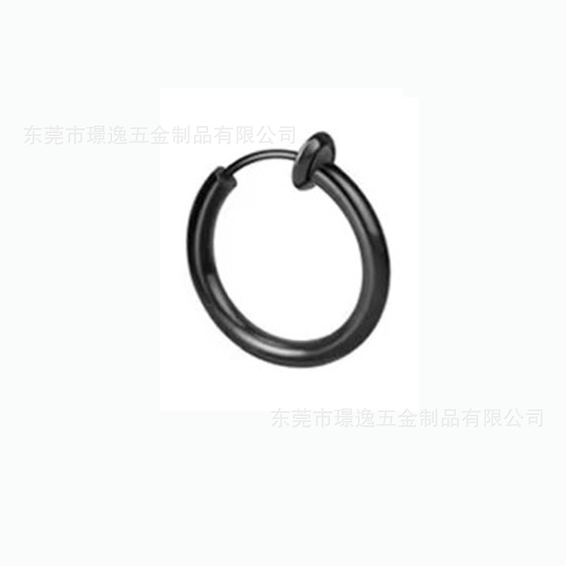 Cross-Border New Product Stainless Steel Hole-Free Spring Ear Clip. Electroplated Jewelry Nose Ring Earrings in Vacuum Furnace Manufacturer Ready Stock