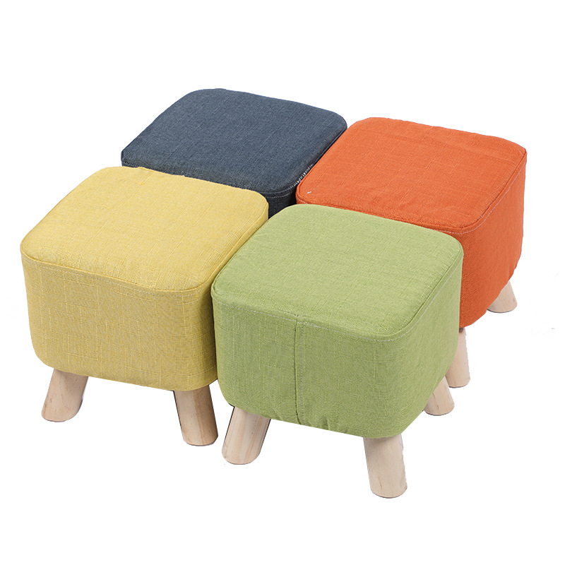 Custom Solid Wood Small Stool Shoe Changing Stool Printed logo Sofa Stool Children's Stool Shang Super Mother and Baby Store Gift