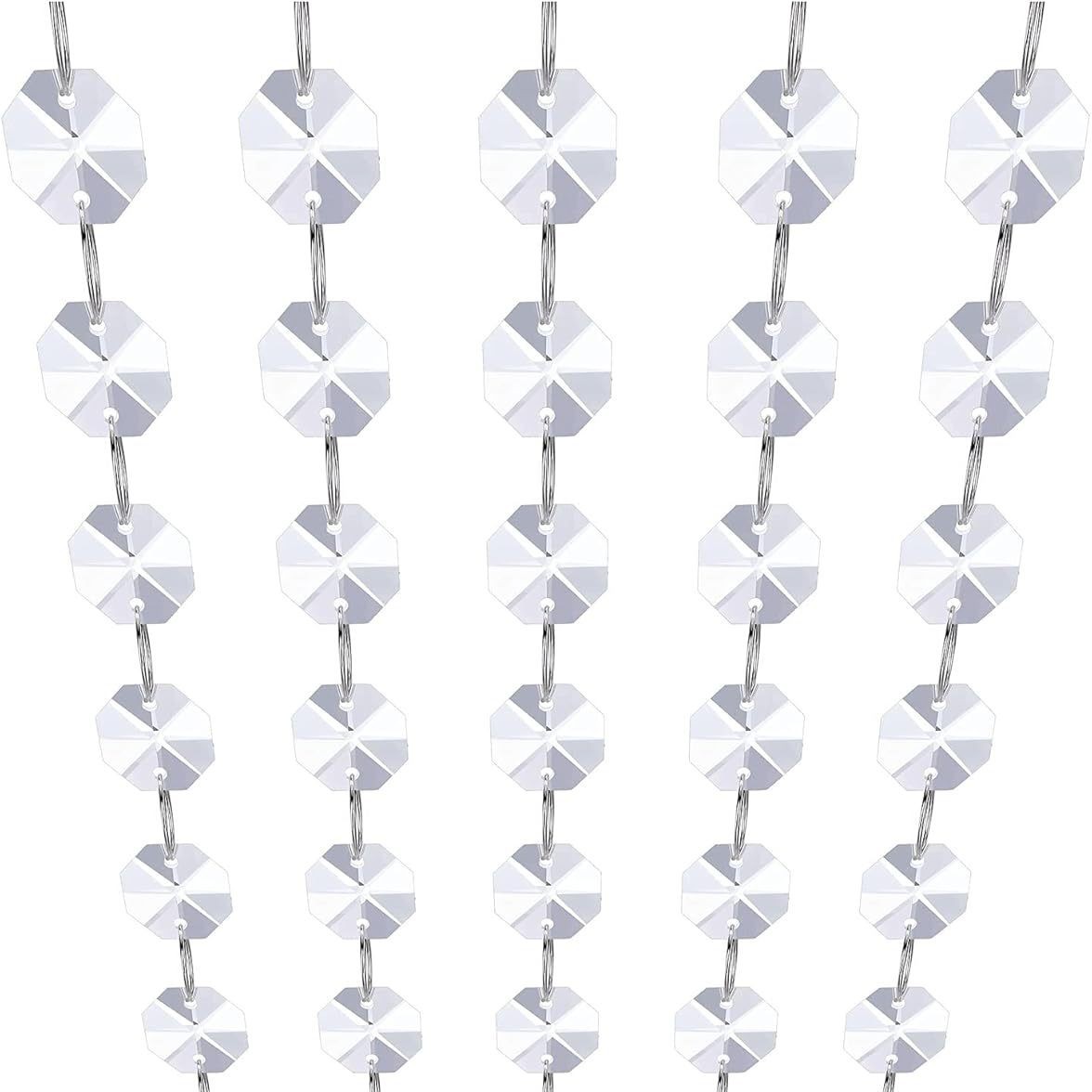 Transparent K9 Crystal Bead Curtain Loose Beads Living Room Hotel Hanging Decoration Bedroom Lighting Accessories Octagonal Bead Door Curtain Factory
