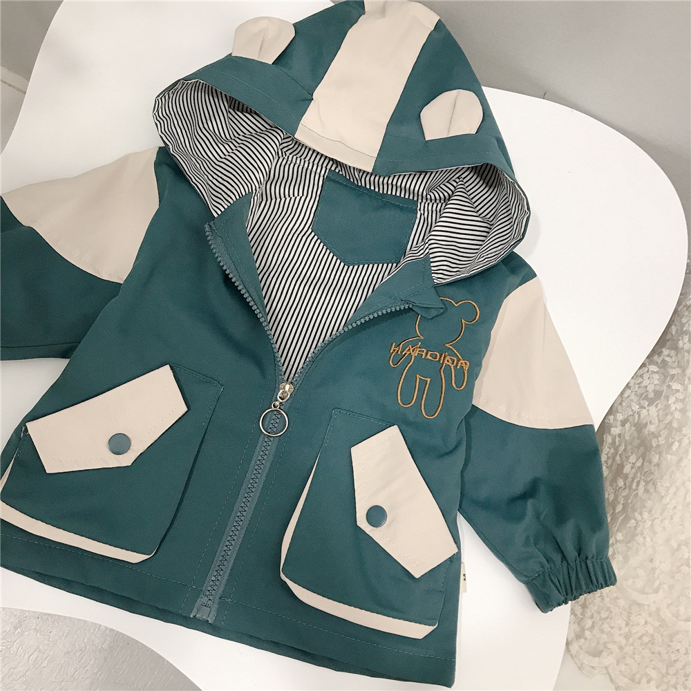 Children's Clothing Boys Spring and Autumn 2021 New Hooded Coat Korean Style Children's Western Style Infant Children's Coat Baby Top