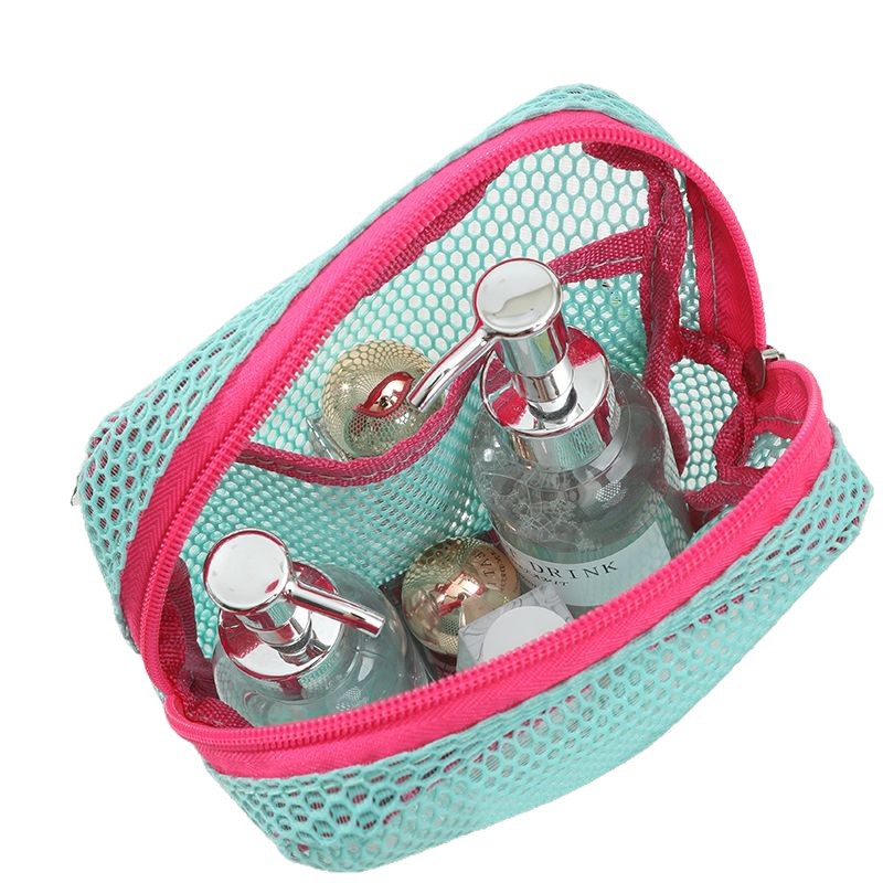 Cross-Border Dopamine Grid Tofu Bag Dust-Proof Portable Storage Bag Mesh Cosmetic Bag Travel Storage