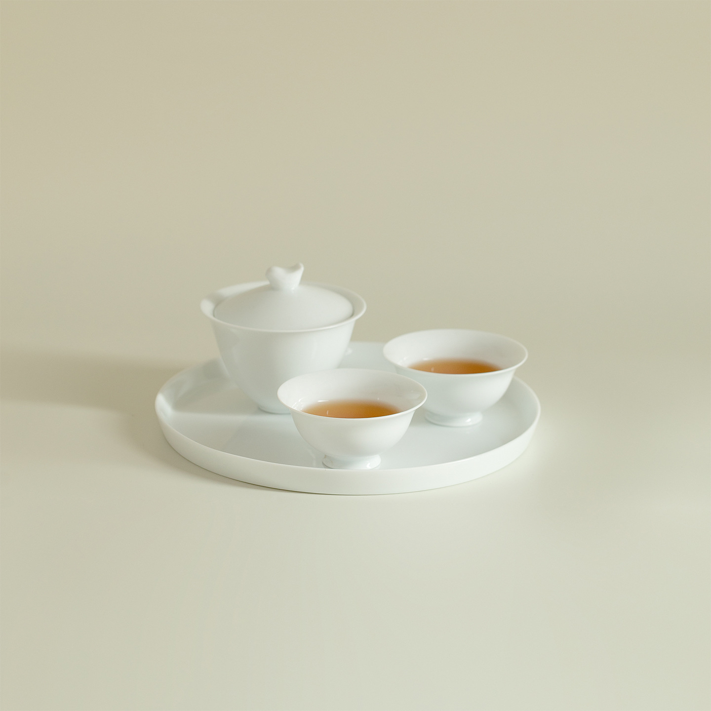 Yin Chuantang White Porcelain Teapot with Dry Turret Teapot, Saucer Tray, Tea Set Accessories, White Porcelain Kung Fu Tea Set Clearance