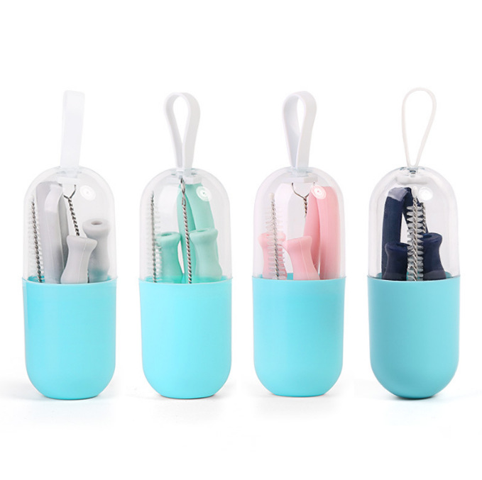 Набор силиконовых трубочек 20 размеров, пищевой, бестселлер Amazon, складные прямые и изогнутые трубки, яркие и портативные