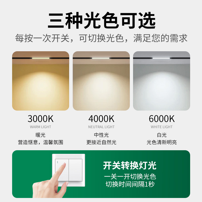 Nvc Lighting Magnetic Track Light Embedded Concealed Line Light Living Room Bedroom Without Main Light Magnetic Light Package Light