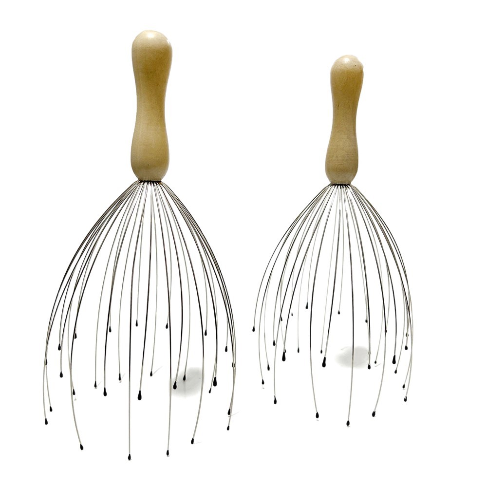 28-Claw 24-Claw Head Massager Wooden Handle Solid Wood Scalp Octopus Massage Head 12-Claw Wooden Handle Fixed Logo