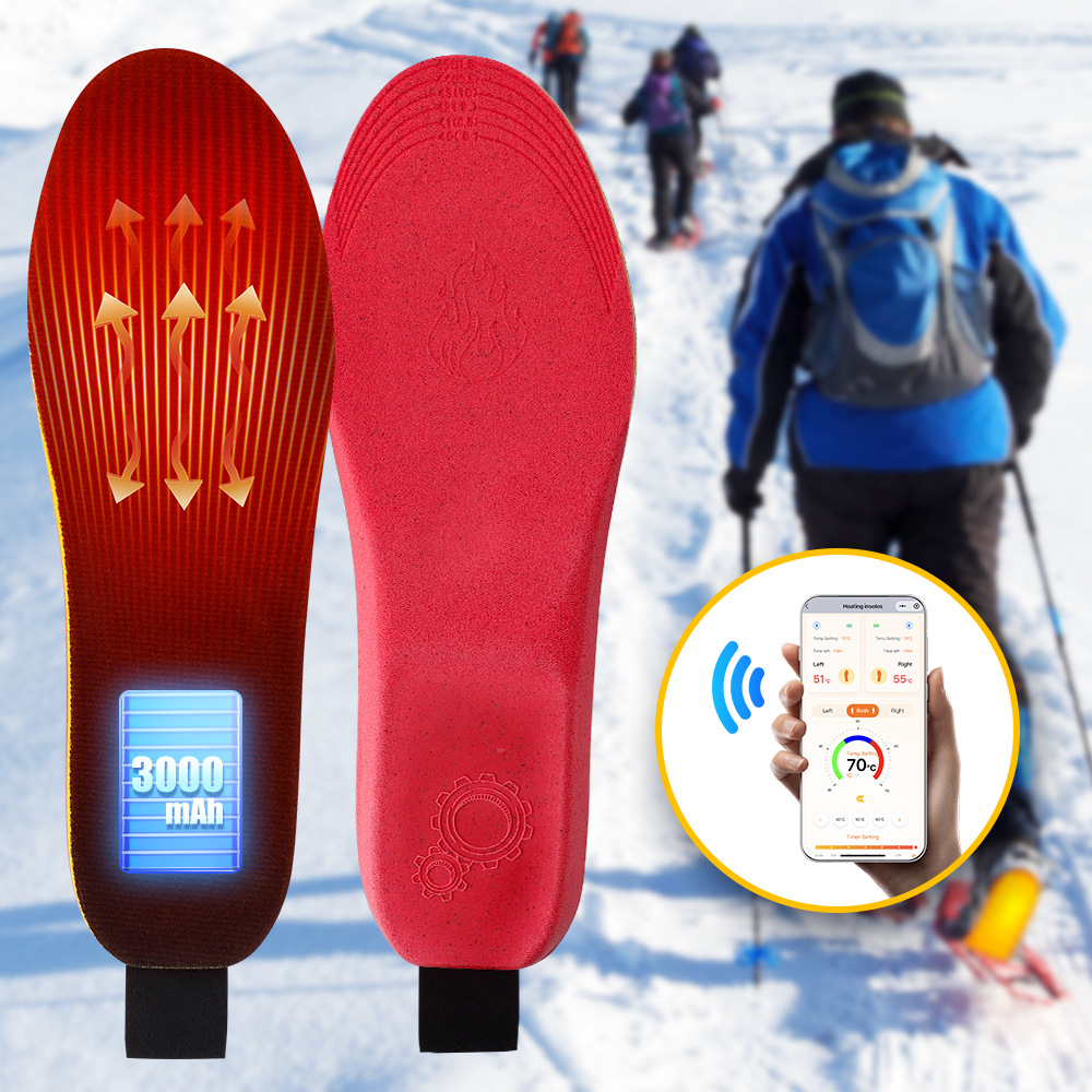 Cross-Border New Model Heated Insoles, Can Be Cut, Rechargeable, Walkable, App Wireless Remote Control Foot Warmer, Electric Heating Insoles