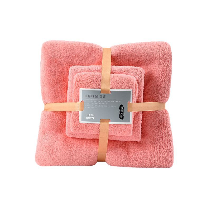 Manufacturer Wholesale Warp Coral Velvet Set Bath Towel Thickeneded Water-absorbent Breathable Towel Bath Towel