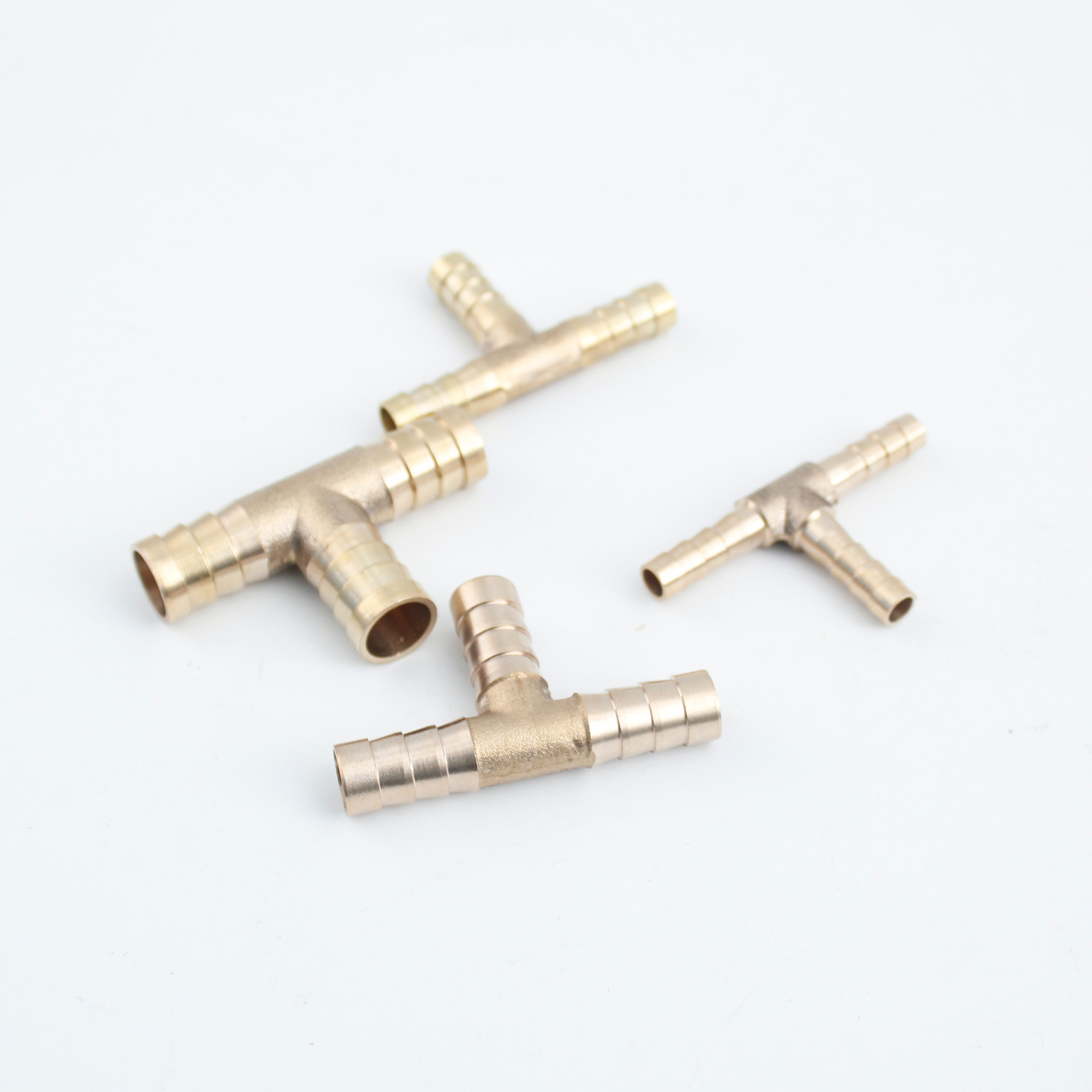 Green Connector Three-Way Brass T-Shaped Tee 6mm 8mm 10mm 12mm Hose High Pressure Heat Resistant