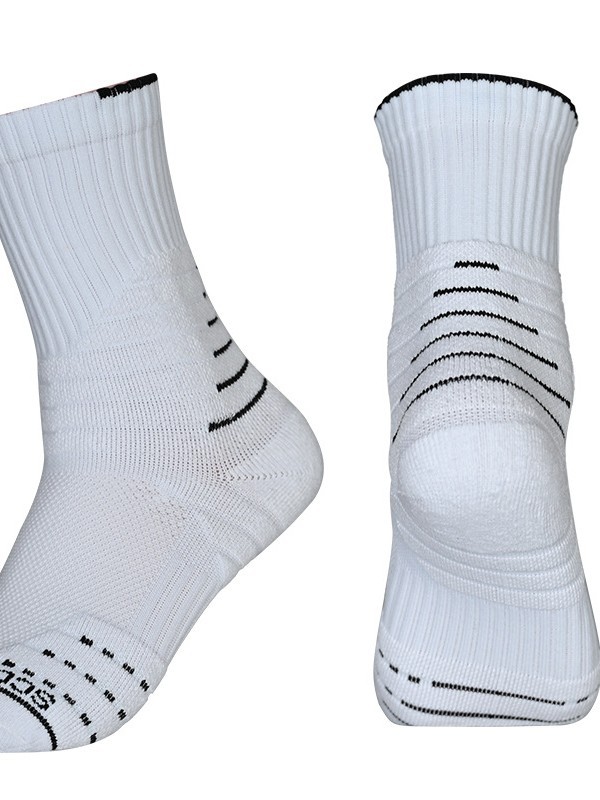 Basketball Socks Men's Mid-Length Thickeneded Pure Cotton Professional Running Adult Men's Towel Bottom Elite High-Top Football Socks