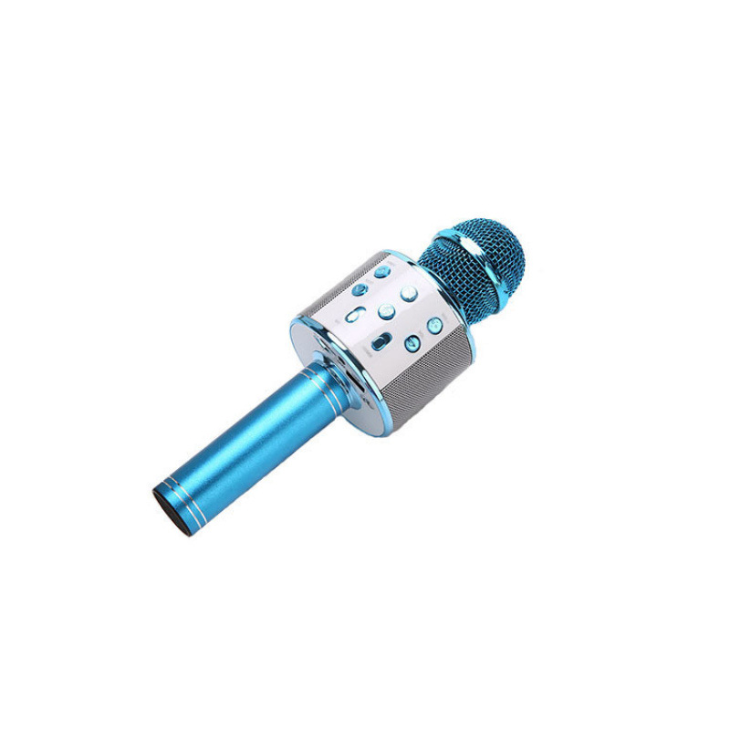 Ws-858L Mobile Phone Microphone Wireless Bluetooth with Light Universal Karaoke Mobile Phone Microphone Bluetooth Audio Karaoke Treasure