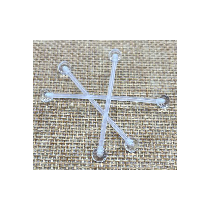 Cross-border transparent acrylic UV soft Rod ear bone nail puncture jewelry tongue nail lip nail invisible PE belly button nail replacement ball
